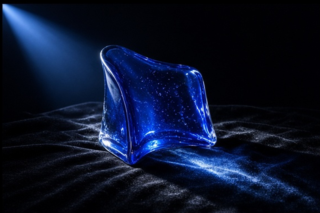 A glass form under frontal illumination