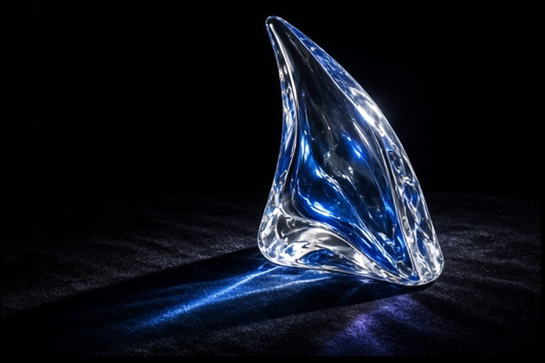 A glass form directing one beam onward