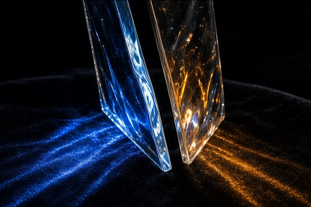 Two separate translucent planes representing the app and website surfaces