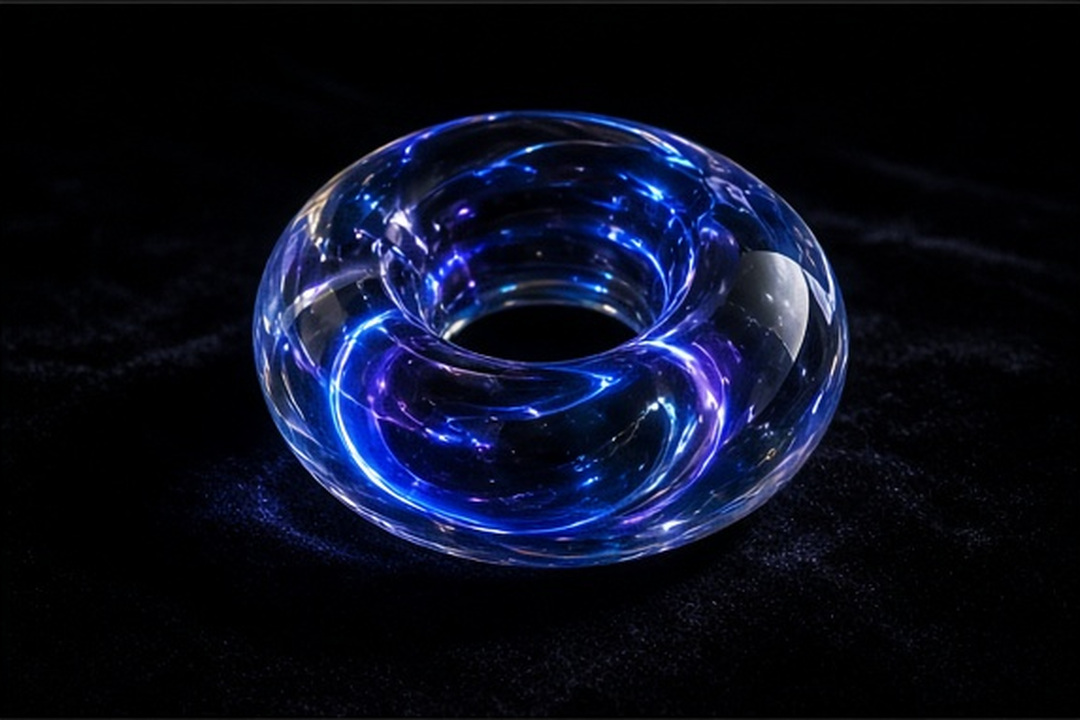 A beam traveling entirely within a closed glass path
